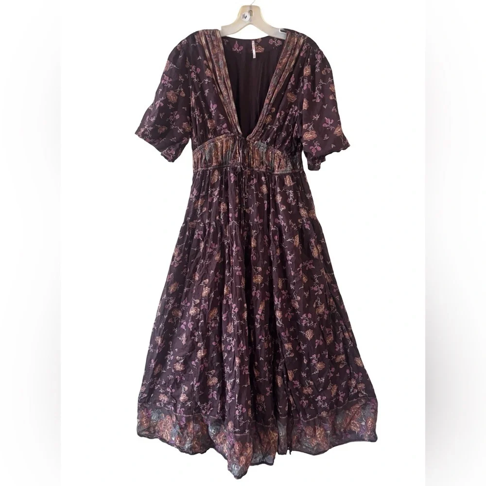 Free People Lysette Floral Maxi Dress Sz M - Picture 2 of 6